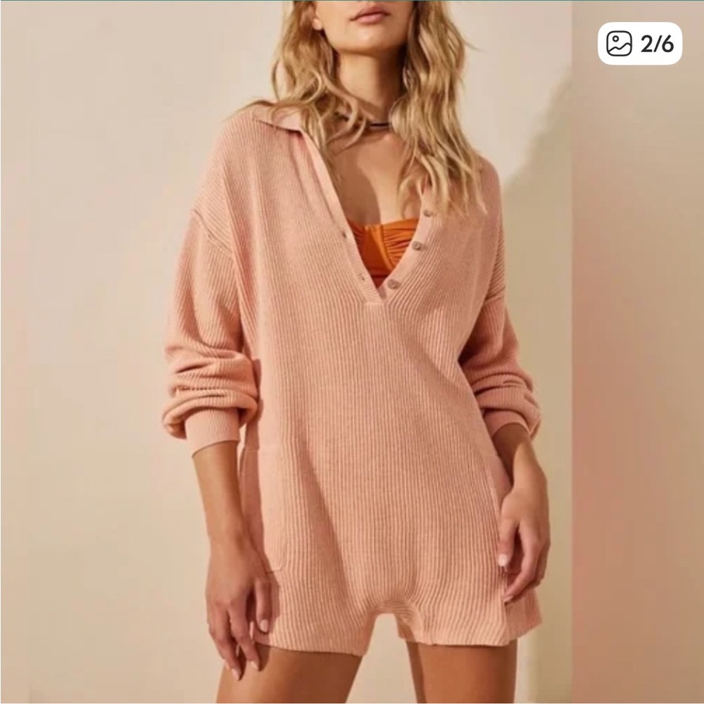 Free People Beach Knit Picnic Romper